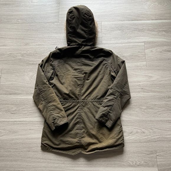 Barbour Jacket Womens 4 Green Kelsall Wax Parka Lined Outdoor Hooded - Picture 9 of 12